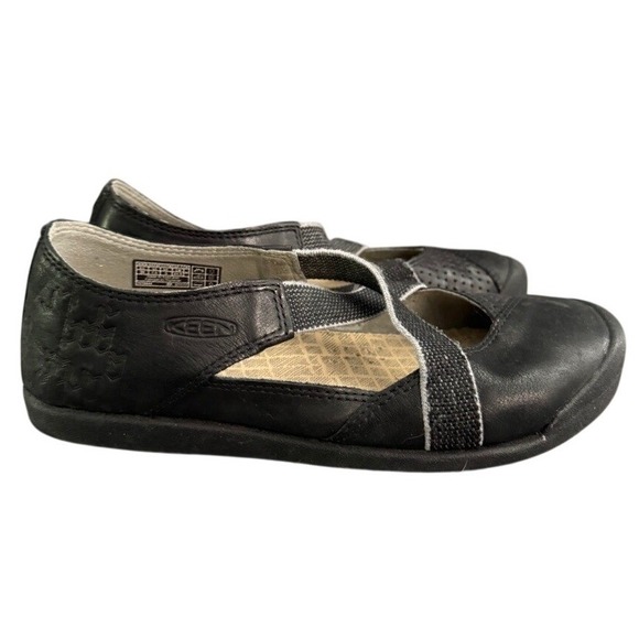 Keen Shoes - Keen Sienna MJ Black Leather Mary Jane Flats Shoes Women 7.5 1016644